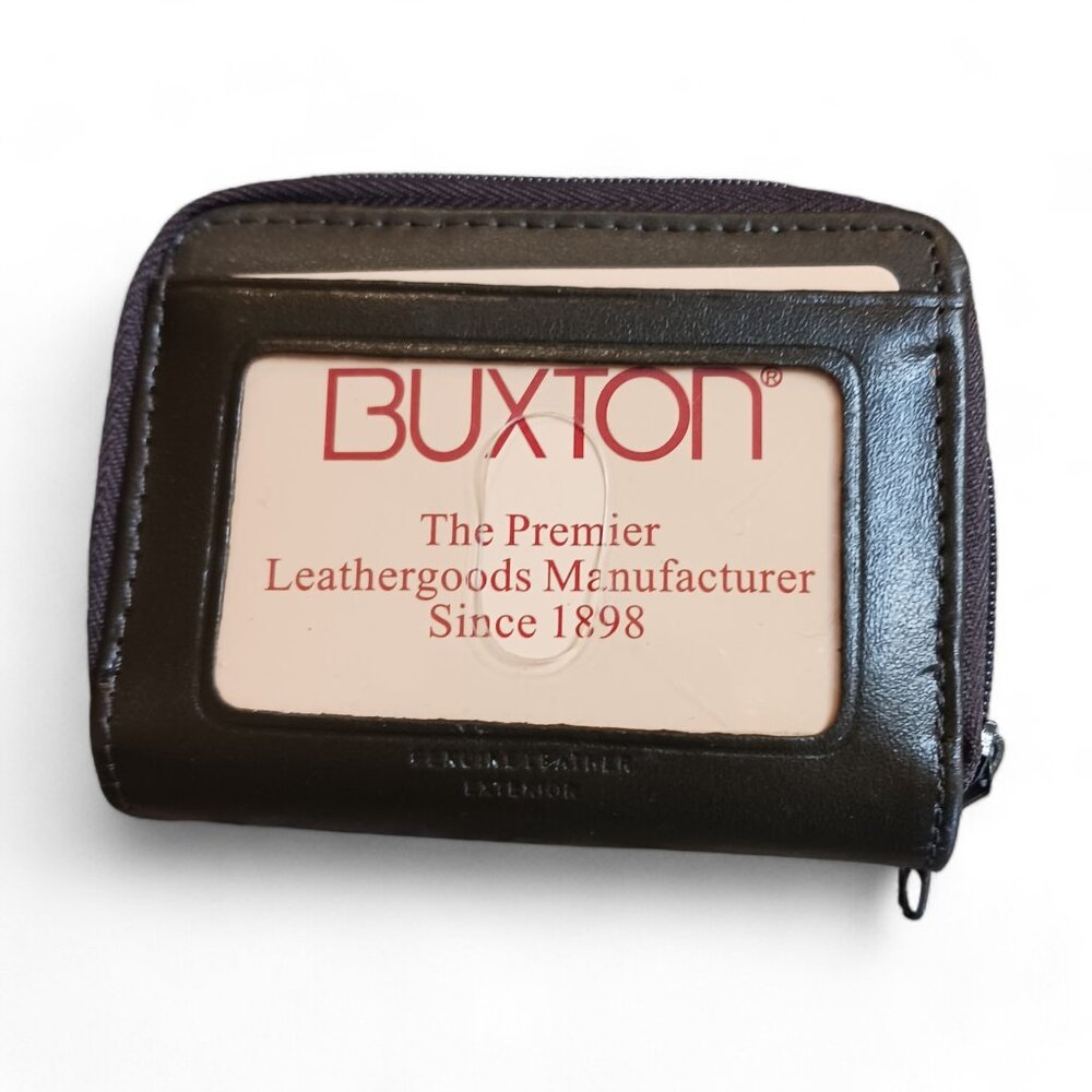 ❤️🛍️Buxton Brown Leather card Organizer Zipped Wallet❤️🛍️
